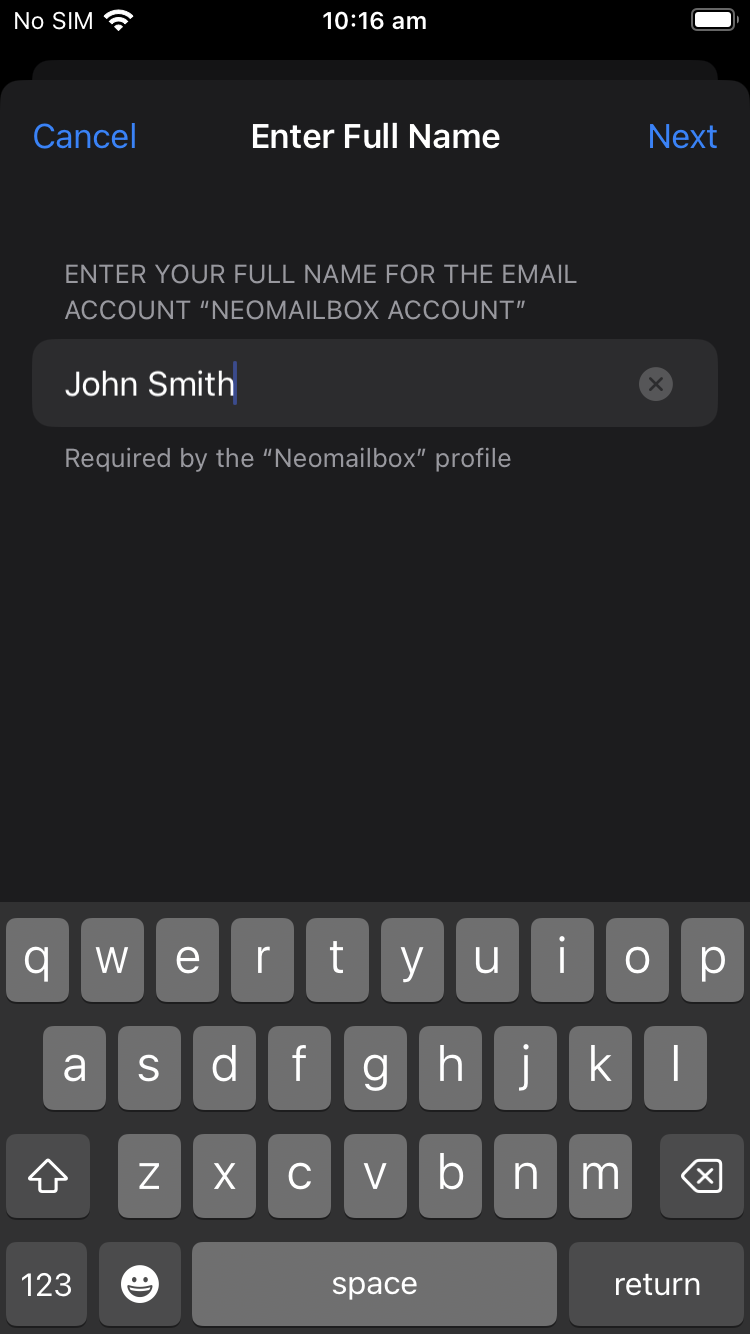 iOS SSL IMAP and SMTP setup - Step 11