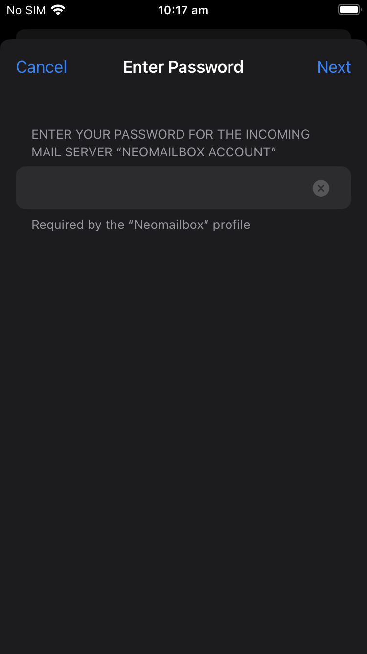 iOS SSL IMAP and SMTP setup - Step 12