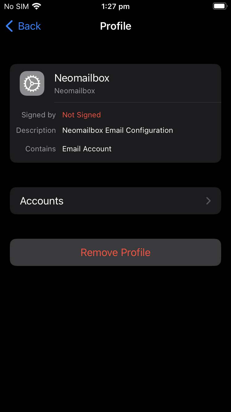 iOS SSL IMAP and SMTP setup - Step 20