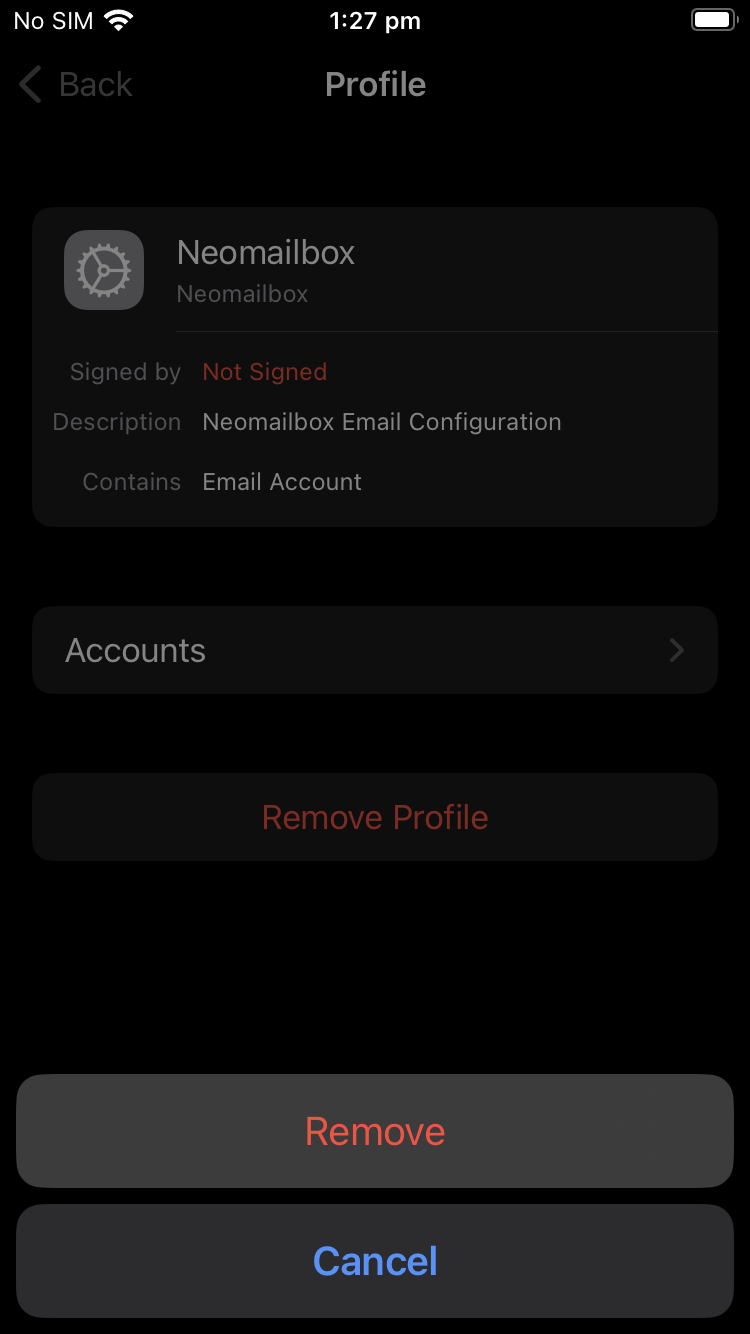iOS SSL IMAP and SMTP setup - Step 21