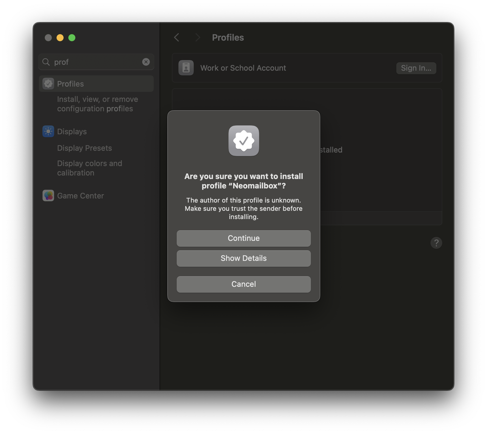 macOS SSL IMAP and SMTP setup - Step 5