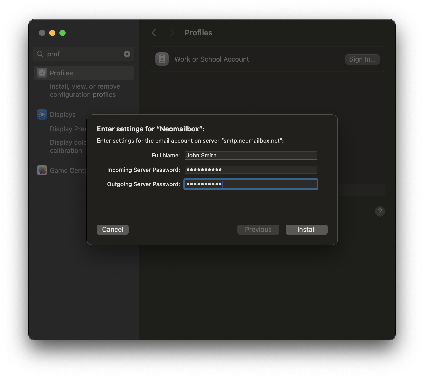 macOS SSL IMAP and SMTP setup - Step 6
